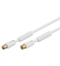 Goobay Antenna Cable with Ferrite (80 dB) - Double Shielded - 1.5 m - Coaxial - Coaxial - White