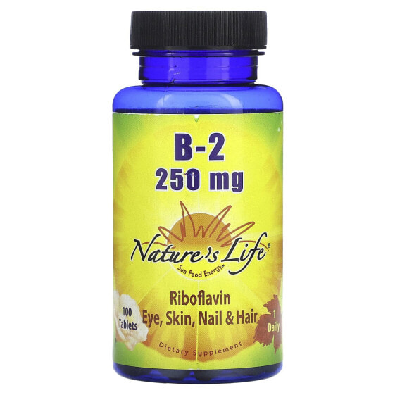 Nature's Life, Рибофлавин B-2, 250 мг, 100 таблеток