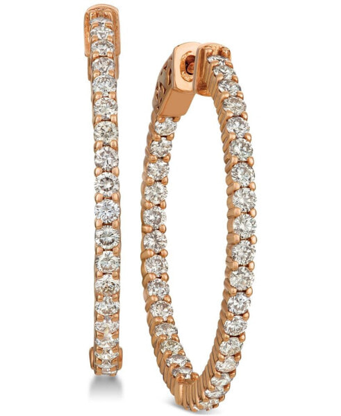 Nude Diamond In & Out Hoop Earrings (2 ct. t.w.) in 14k Rose Gold (also in Yellow Gold and White Gold)