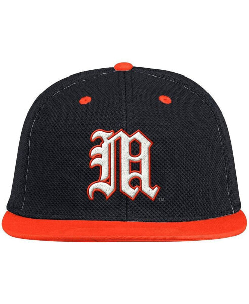 Men's Black, Orange Miami Hurricanes On-Field Baseball Fitted Hat