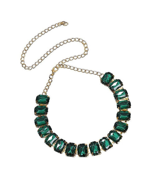 SOHI women's Green Stone Strand Necklace