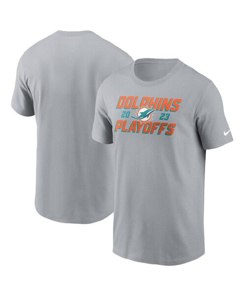 Men's Gray Miami Dolphins 2023 NFL Playoffs Iconic T-shirt