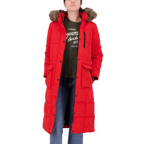SUPERDRY Longline Faux Fur Everest jacket