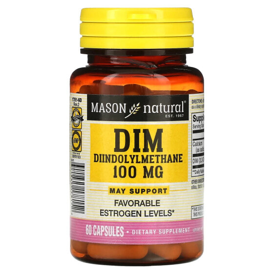 Витамины и БАДы для женского здоровья Mason Natural DIM Дииндолилметан, 100 мг, 60 капсул