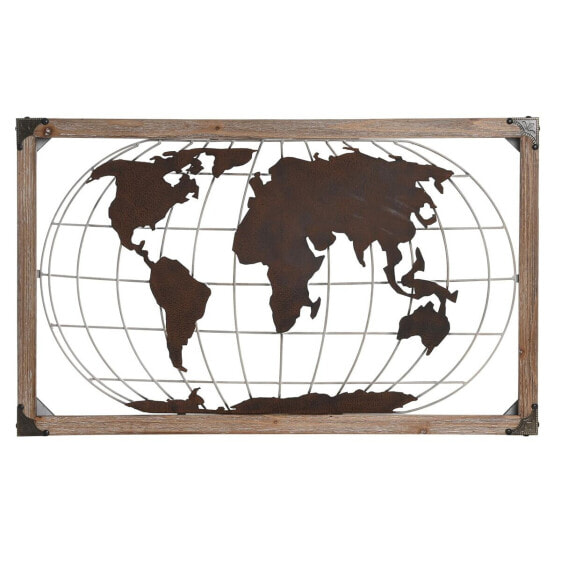 Декоративная фигура DKD Home Decor Натуральный Металл Медь Сосна Карта Мира (75 x 6 x 46 cm)