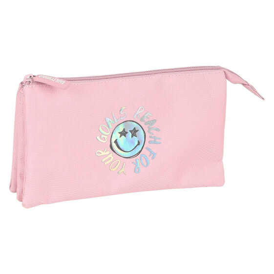 Пенал для детей Smiley Triple Carry-all Iris Розовый (22 x 12 x 3 см)