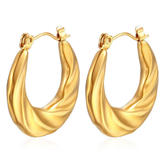 Charming gold-plated earrings with a wavy design