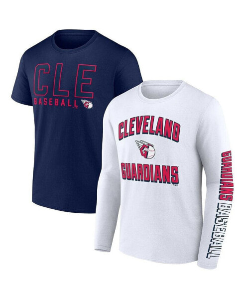 Men's Navy, White Cleveland Guardians Two-Pack Combo T-shirt Set