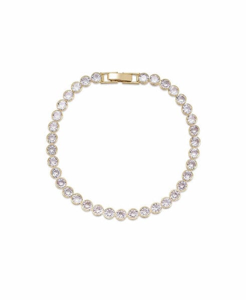 Cubic Zirconia Chain 18K Gold Plated Tennis Bracelet