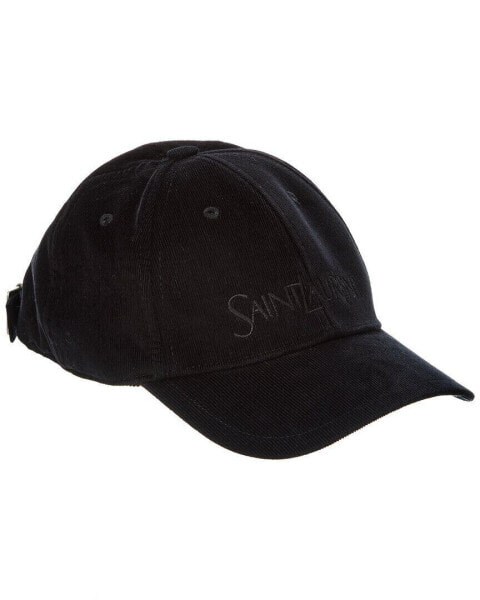 Saint Laurent Vintage Corduroy Cap Men's Black 57