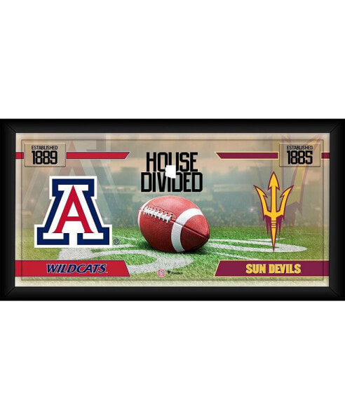 Художественная картина Fanatics Authentic Arizona State Sun Devils vs. Arizona Wildcats 10" x 20" House Divided Football Collage