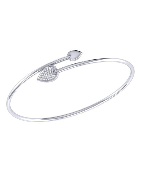 Raindrop Design Sterling Silver Diamond Women Bangle