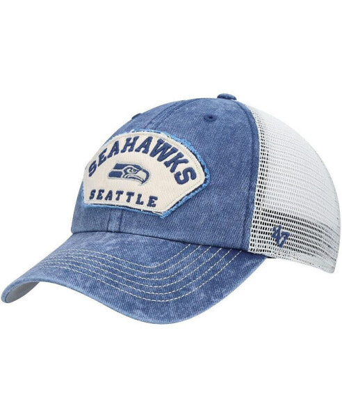 Men's College Navy, White Seattle Seahawks Denali Trucker Clean Up Snapback Hat