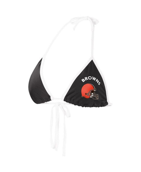 Women's Black Cleveland Browns Perfect Match Bikini Top