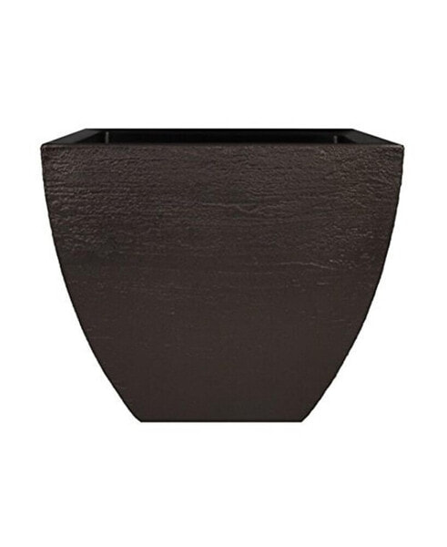 Modern Planter Short Square Brown Espresso 16in x 13in