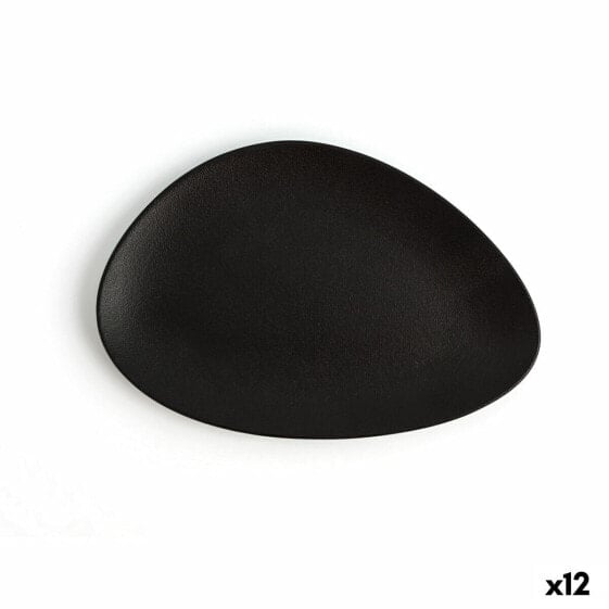Плоская тарелка Ariane Antracita Треугольный Керамика Чёрный Ø 21 cm (12 штук)