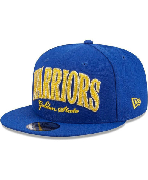 Men's Royal Golden State Warriors Golden Tall Text 9FIFTY Snapback Hat