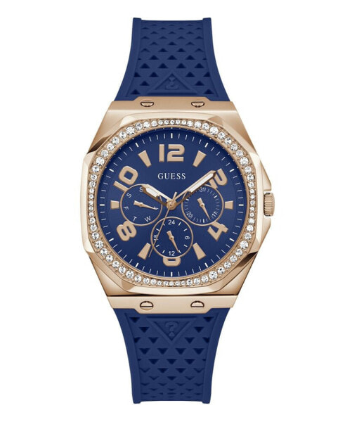 Women's Multi-Function Blue Silicone Watch, 40mm