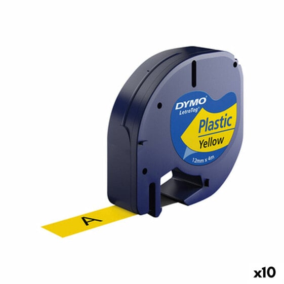 Ламинированная лента для фломастеров Dymo 91202 12 mm LetraTag® Чёрный Жёлтый (10 штук)
