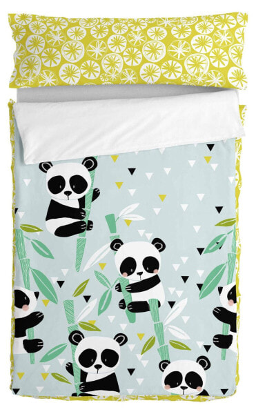 Детский комплект постельного белья Moshi Moshi Kids Nordic sack синего цвета Panda garden 90x200 с наполнителем