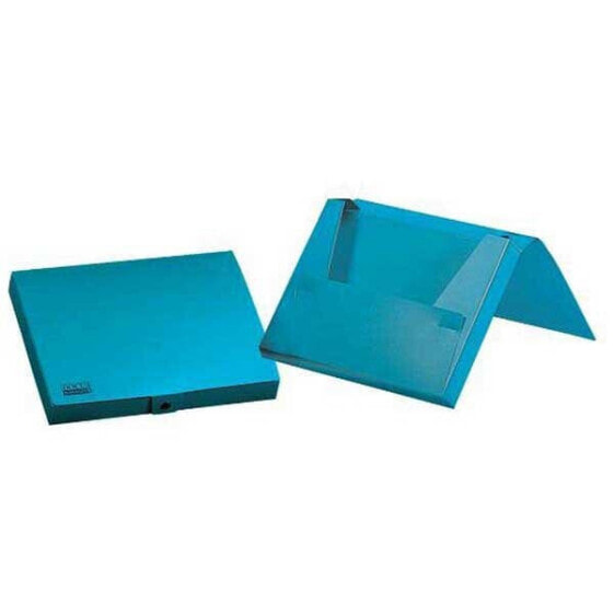 LIDERPAPEL Folder document holder rubber polypropylene DIN A4 light blue opaque spine 25 mm
