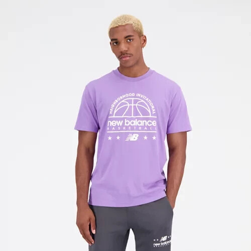 New Balance Men's Hoops Cotton Jersey Short Sleeve T-shirt