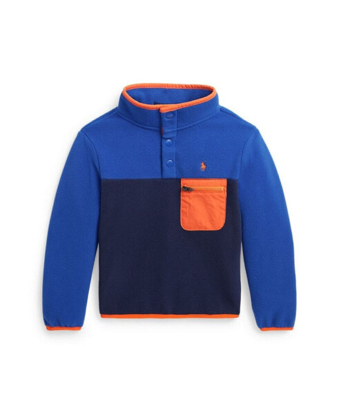 Toddler and Little Boys Color-Blocked Fleece Pullover