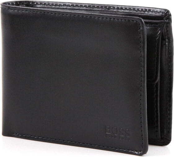 Boss Men's Wallet 4 Extra Strong Clips Plain, Black