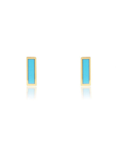 Turquoise Bar Stud Earrings