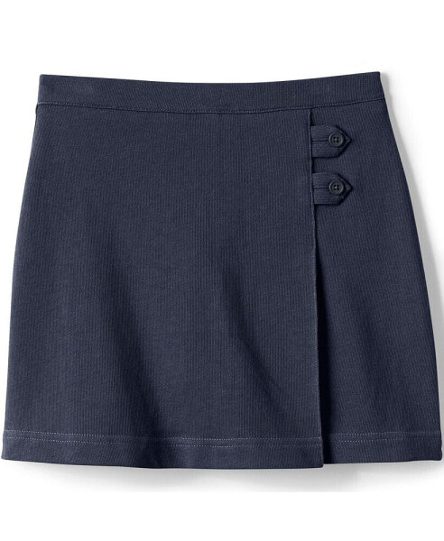 Big Girls School Uniform Knit Skort Above the Knee