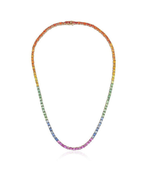 Rainbow Gemstone Sapphire Necklace