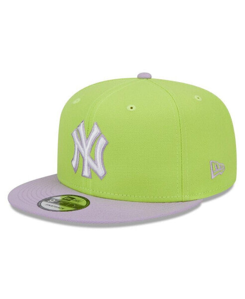 Men's Neon Green, Purple New York Yankees Spring Basic Two-Tone 9FIFTY Snapback Hat