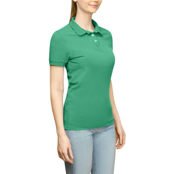 Футболка женская Page & Tuttle Solid Jersey Short Sleeve Polo Shirt Зеленая Стандартный P39919-LA