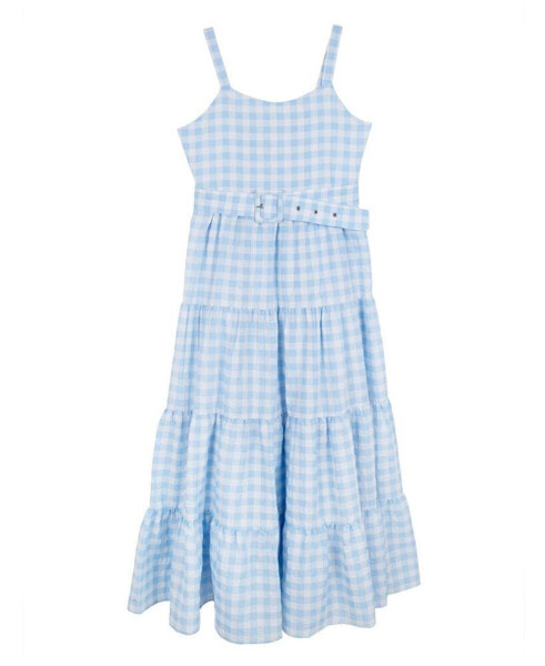 Платье для малышей Rare Editions в клетку с поясом, 2 шт.
