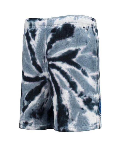 Big Boys Navy Dallas Mavericks Santa Monica Tie-Dye Shorts