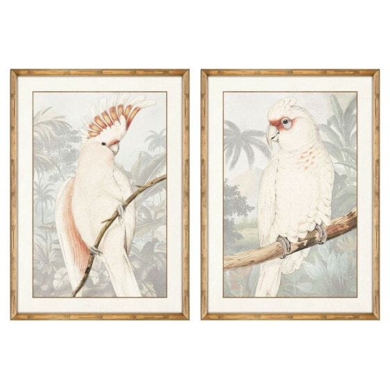 Картина DKD Home Decor Попугай Тропический 50 x 3 x 70 cm (2 штук)