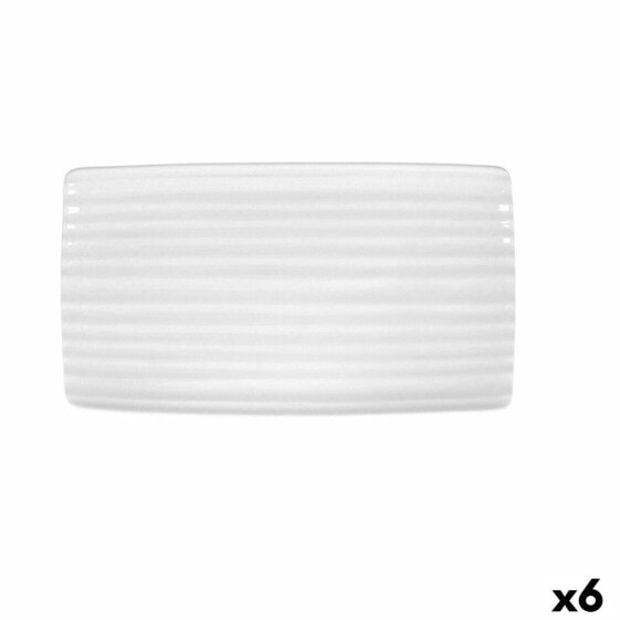 поднос для закусок Ariane Artisan Керамика Белый 36 x 20 cm (6 штук)
