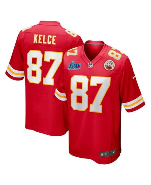 Men's Travis Kelce Red Kansas City Chiefs Super Bowl LVII Patch Game Jersey