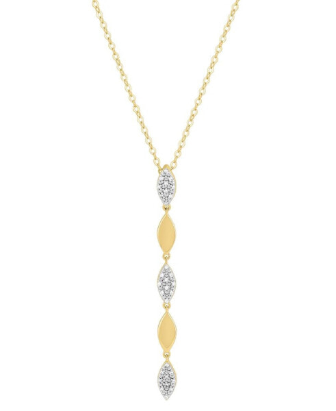Macy's diamond Cluster Lariat Necklace (1/10 ct. t.w.) in 14k Gold-Plated Sterling Silver, 16" + 2" extender