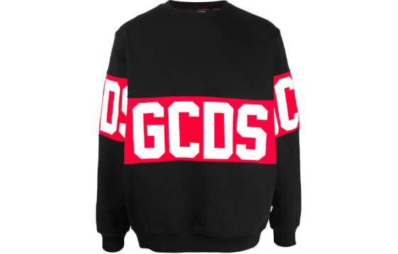 Толстовка мужская GCDS с масштабным логотипом, черно-красная, модель CC94M021012-02