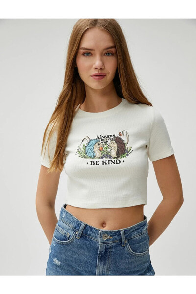 Футболка Koton Crop Bikecollar Fit Tee