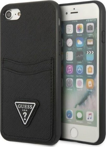 Guess Etui Guess GUHCI8PSATPK Apple iPhone SE 2022/SE 2020/8/7 hardcase czarny/black hardcase Saffiano Triangle Logo Cardslot