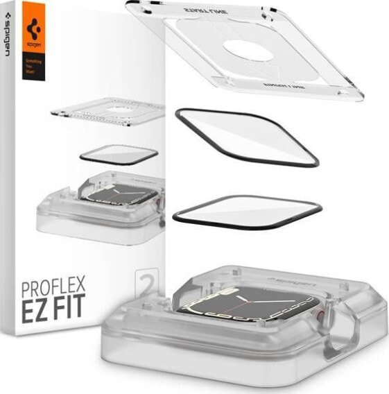 Аксессуары для умных часов Spigen Стекло гибридное Spigen Proflex ez Fit 2-pack для Apple Watch 7 45 мм