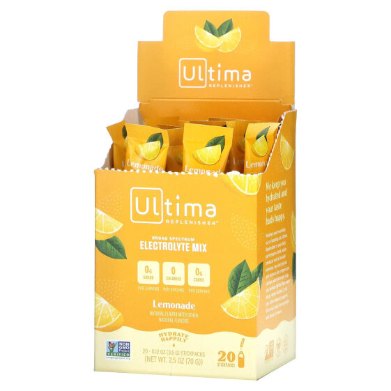 Электролитный напиток Ultima Replenisher Лимонад, 20 пакетов, 0.12 унции (3.5 г) каждый