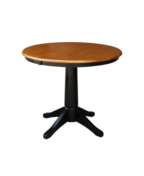 36" Round Top Pedestal Table with 12" Leaf