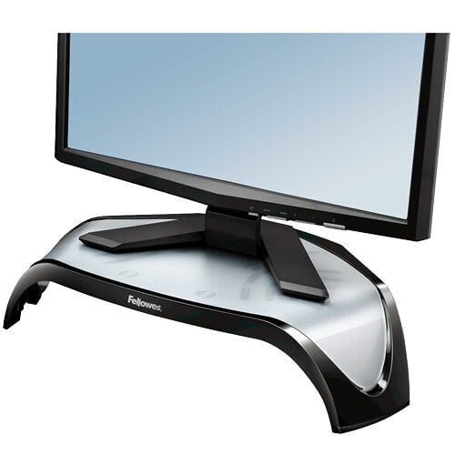 Fellowes Computer Monitor Stand with 3 Height Adjustments - Smart Suites Monitor Riser - Ergonomic Adjustable Monitor Stand for Computers - Max Weight 10KG/Max Size 21" - Black, Freestanding, 10 kg, 53.3 cm (21"), Height adjustment, Black