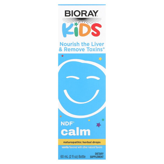 Bioray, NDF Calm, для подпитки печени и вывода токсинов, для детей, с ванильным вкусом, 60 мл (2 жидких унции)