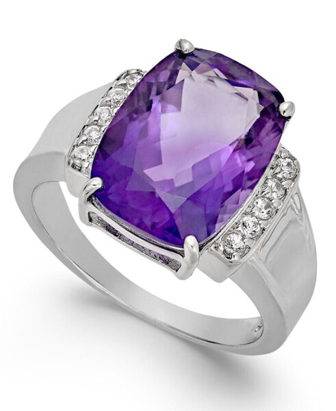 Кольцо Macy's Amethyst & Diamond Statement