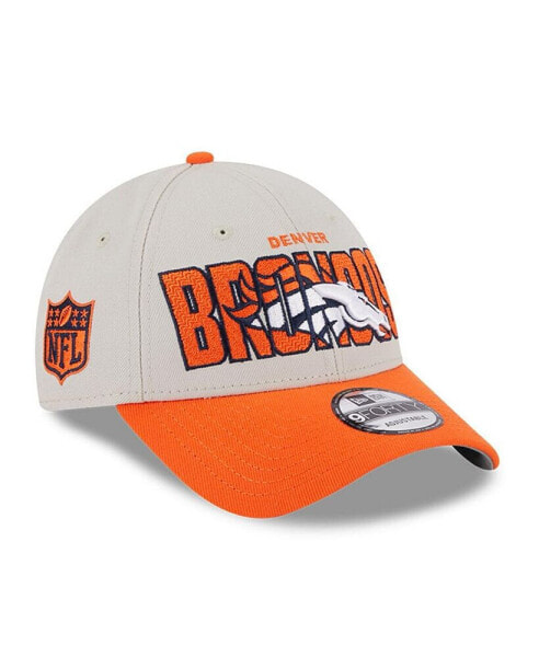 Men's Stone, Orange Denver Broncos 2023 NFL Draft 9FORTY Adjustable Hat