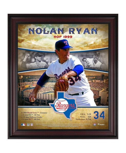 Nolan Ryan Texas Rangers Framed 15" x 17" Hall of Fame Career Profile